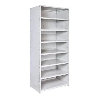 Hallowell MedSafe Hi-Tech 36" x 12" x 87" Antimicrobial Steel Closed 8-Shelf Medium-Duty Shelving Starter 4523-12PL-AM