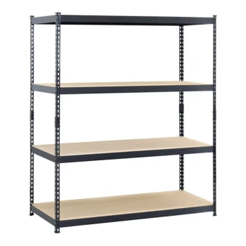 AR Shelving 72" x 20" x 72" Black Label Edition Heavy-Duty 4-Shelf Boltless Rivet Fiberboard Shelving Unit TRCD18411KFUS0I