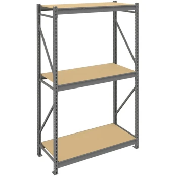 Tennsco 24" x 48" x 96" Medium Gray Bulk Storage Rack Unit with Particleboard Decking BU-482496PS-MGY