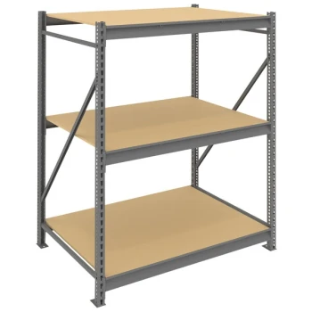 Tennsco 36" x 48" x 72" Medium Gray Bulk Storage Rack Unit with Particleboard Decking BU-483672PS-MGY