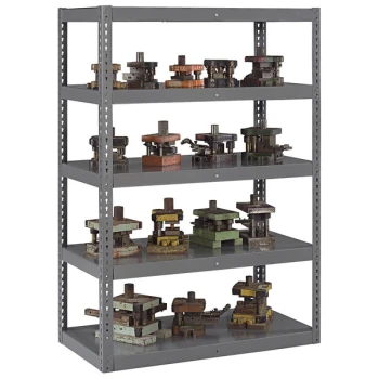 Tennsco Z-Line 18" x 36" x 72" Medium Gray 5-Shelf Die Rack Steel Shelving Unit RXHS-361872-MGY