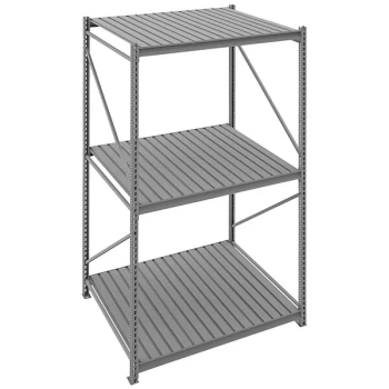 Tennsco 48" x 48" x 120" Medium Gray Bulk Storage Rack Unit with Corrugated Decking BU-4848120CS-MGY