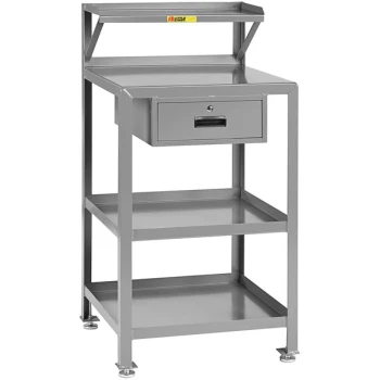 Little Giant 22" x 24" 3 Shelf Steel Shop Desk with Drawer PSR-2224-LLDR