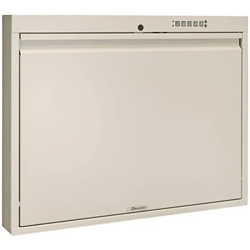 Omnimed 30" x 4" x 24 1/4" Beige Manual Close E-Lock Wall Desk 291521-BG
