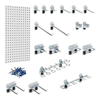 Triton Products 18" x 36" White Steel LocBoard with 18 Hooks