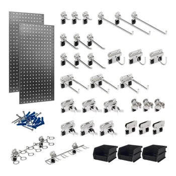 Triton Products 18" x 36" Stainless Steel LocBoard Kit with 32 Hooks and 3 Bins