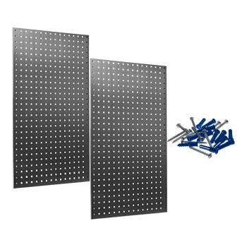 Triton Products LocBoard 24" x 42" White Steel Tool Pegboard Kit with 63 Hooks - 2/Pack
