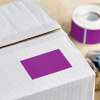 Lavex 2" x 3" Purple Semi-Gloss Paper Permanent Rectangular Inventory Label - 500/Roll