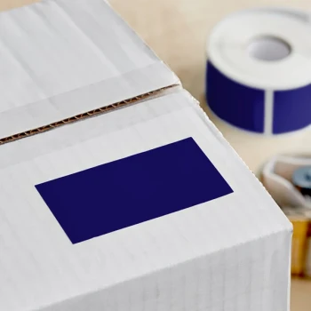 Lavex 2" x 4" Dark Blue Semi-Gloss Paper Permanent Rectangular Inventory Label - 500/Roll