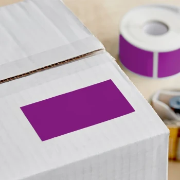 Lavex 2" x 4" Purple Semi-Gloss Paper Permanent Rectangular Inventory Label - 500/Roll