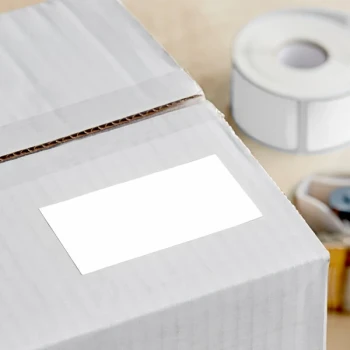 Lavex 2" x 4" White Semi-Gloss Paper Permanent Rectangular Inventory Label - 500/Roll