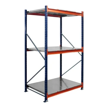 Interlake Mecalux 84" x 24" x 84" Blue / Orange Bulk Rack Starter with Steel Decking M0085633