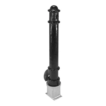 Vestil 7 5/16" x 5 1/8" x 46 1/4" Black Steel Removable Ornamental Safety Bollard BOL-OR-40-BK