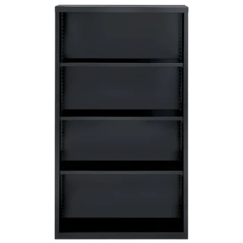 Hirsh 21993 Black 4-Shelf Welded Steel Bookcase - 34 1/2" x 13" x 60"