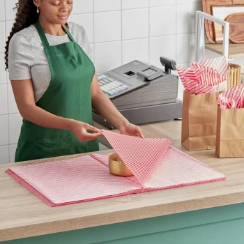 SatinWrap 20" x 30" 10 lb. Peppermint Stripes Tissue Paper Sheets 2030-SD#356 - 240/Pack