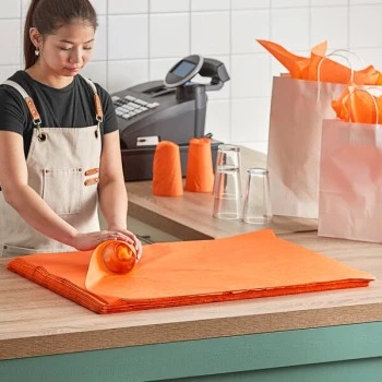 SatinWrap 2030-4500 20" x 30" 10 lb. Orange Tissue Paper Sheets - 480/Pack