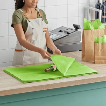 SatinWrap 20" x 30" 10 lb. Citrus Green Tissue Paper Sheets 2030-0310 - 480/Pack