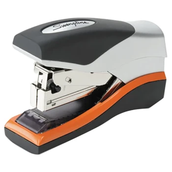 Swingline 87842 Optima 40 Sheet Black / Silver Half Strip Stapler