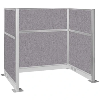 Versare Hush Panel 6' x 4' Cloud Gray U-Shape Cubicle with Electric Channel