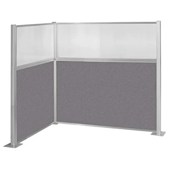 Versare Hush Panel 6' x 4' Slate L-Shape Cubicle with Window