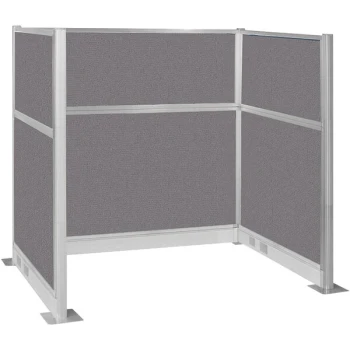 Versare Hush Panel 6' x 4' Slate U-Shape Cubicle with Electric Channel