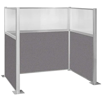 Versare Hush Panel 6' x 4' Slate U-Shape Cubicle with Window