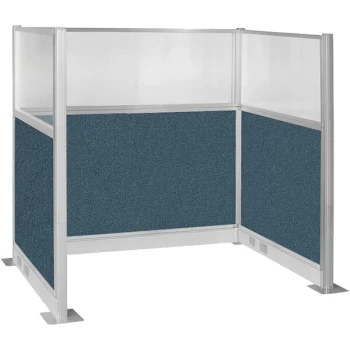 Versare Hush Panel 6' x 4' Caribbean U-Shape Cubicle with Window and Electric Channel