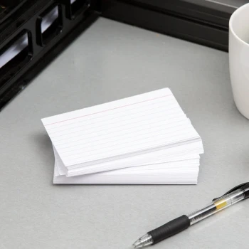 Oxford OXF 31EE 3" x 5" White Ruled Index Card - 100/Pack