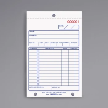 Rediform Office 5L528 4 1/4" x 6 3/8" 3-Part Carbonless Sales Book 50 Forms