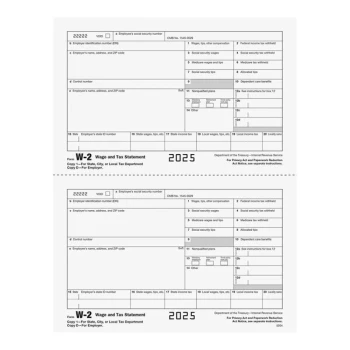 ComplyRight 2-Up Employer Copy D / State, City, or Local Copy 2 of W-2 Tax Forms 520450 - 50/Pack