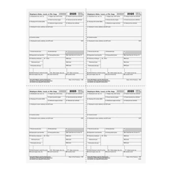 ComplyRight 4-Up Box Format Employer Copies 1 / D of W-2 Tax Forms 540550 - 50/Pack