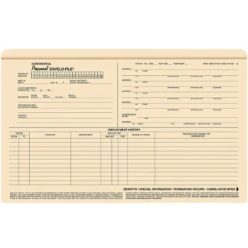 ComplyRight A0731 Envelo-File 9 1/2" x 15" Personnel Legal Folder - 25/Pack