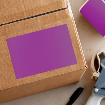 Lavex 4" x 6" Purple Semi-Gloss Paper Permanent Rectangular Inventory Label - 500/Roll