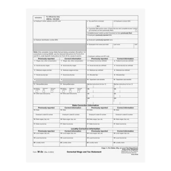 ComplyRight Copy 1 / D 1-Part W-2C Tax Form 531550 - 50/Pack