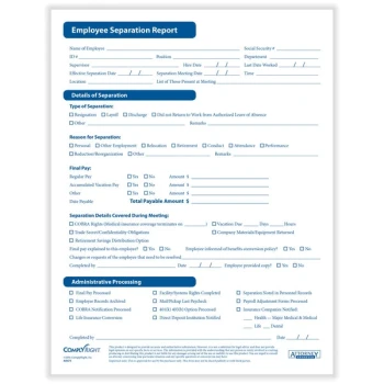 ComplyRight 8 1/2" x 11" Separation Notice - 50/Pack