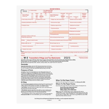 ComplyRight Transmittal 1-Part W-3 Tax Form 520010 - 10/Pack