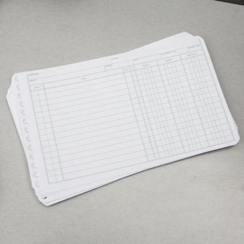 Adams ARB58100 5" x 8 1/2" Green / White Ledger 6-Ring Binder Refill Sheets - 100/Pack