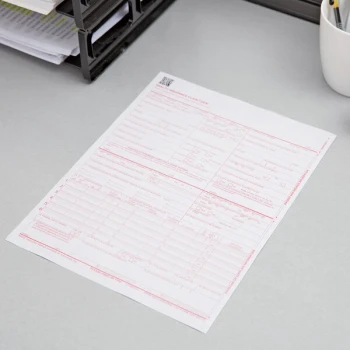 Tops TOP 50126RV 8 1/2" x 11" CMS-1500 Centers for Medicare and Medicaid Services Form - 500/Pack