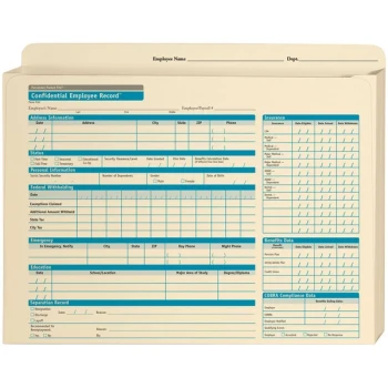ComplyRight Expanded Confidential Personnel Pocket File Folder - 25/Pack