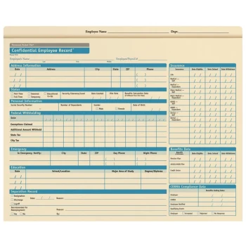 ComplyRight Standard Confidential Personnel Pocket File Folder - 25/Pack
