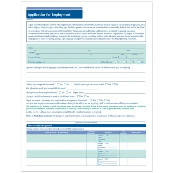 ComplyRight Short Form 50-State Job Application - 50/Pack