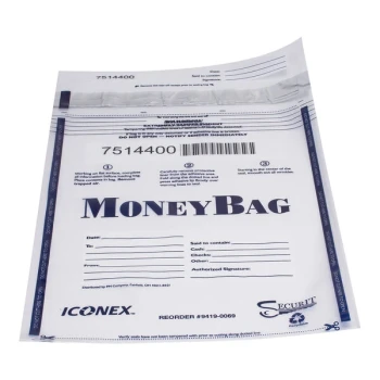 Iconex® 9" x 12" Clear Plastic Tamper-Evident Deposit Bag - 500/Case