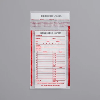 Controltek USA 585013 PermaLok 5 3/4" x 8 3/4" Tamper-Evident Till Deposit Bag - 1,000/Case