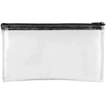 Controltek USA 530977 11" x 6" Clear Vinyl Zippered Bank Wallet - 15/Case