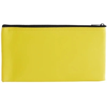 Controltek USA 530859 10 1/2" x 5 1/2" Yellow Vinyl Zippered Bank Wallet - 5/Pack