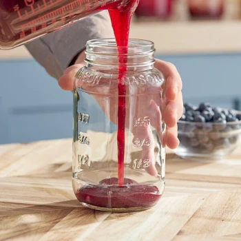 26 oz. Square Glass Mason Jar - 12/Case
