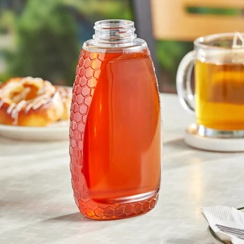 16 oz. (24 oz. Honey Weight) Honeycomb PET Inverted Honey Bottle - 225/Case