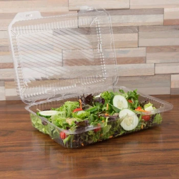 Polar Pak 2134 12" x 8" x 4" Jumbo Clear Hinged Deep Takeout Container - 150/Case