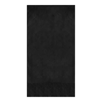 Creative Converting 12 3/4" x 16" Black Velvet 2-Ply 1/6 Fold Guest Towel / Buffet Napkin - 600/Case