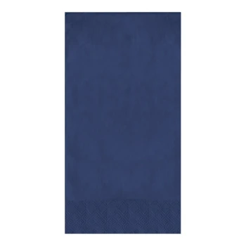 Creative Converting 12 3/4" x 16" Navy Blue 2-Ply 1/6 Fold Guest Towel / Buffet Napkin - 600/Case